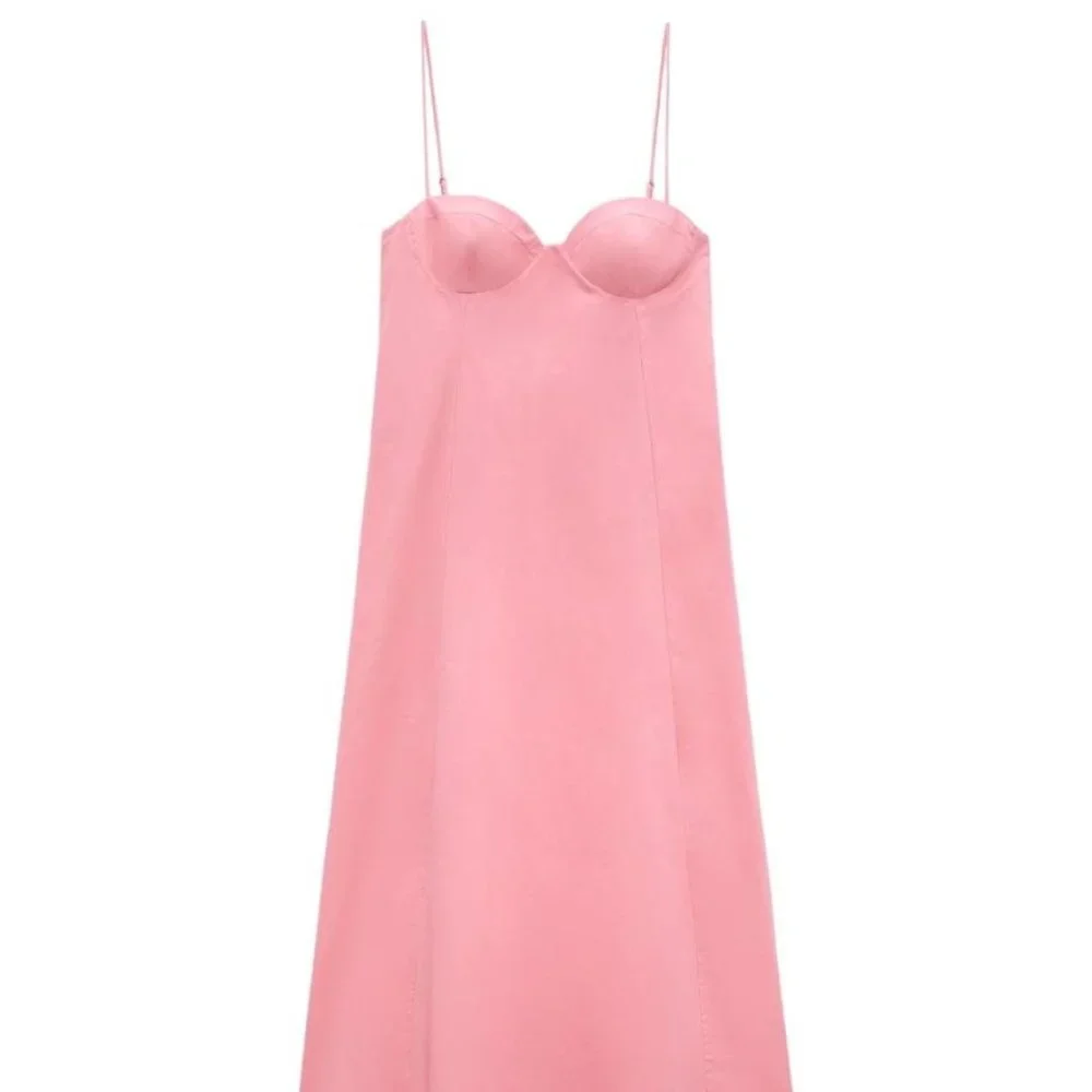 COPY - ZARA  PINCK POPLIN MIDI DRESS SIZE S  7736/398/637